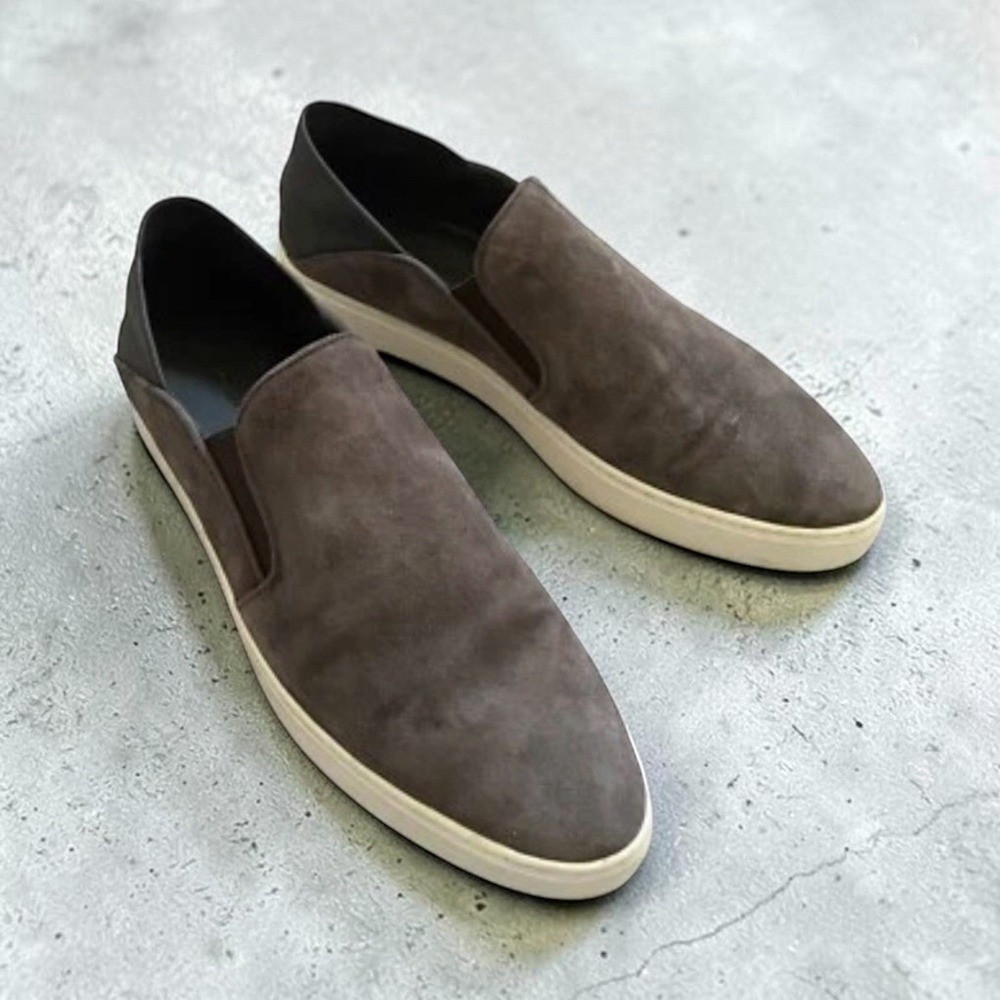 Vince Slip On Loafer Shoes Womens 10 EU 40 Gray Suede Leather Comfort Casual